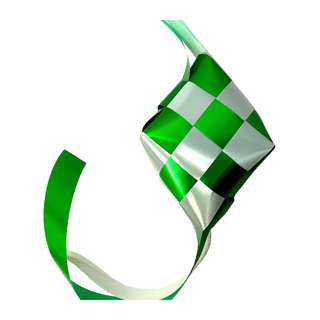 Partyforte Hari Raya Ketupat Ribbon - 20x14 Silver And Green