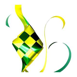 Partyforte Hari Raya Ketupat Ribbon - 20x14 Yellow And Green