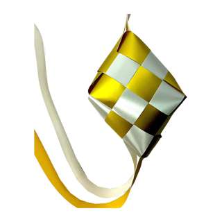 Partyforte Hari Raya Ketupat Ribbon - 20x14 Gold And Silver