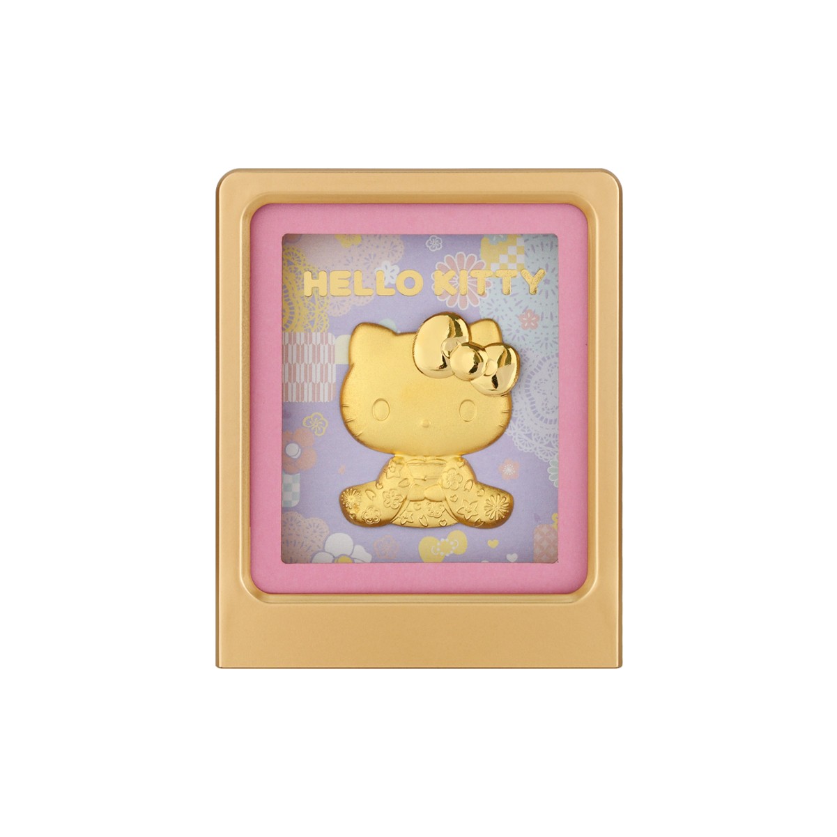Sanrio Hello Kitty Sitting Showa 24K Gold Foil in Frame | NTUC