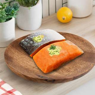Churo Salmon Steak with Garlic Herb Butter - Chilled