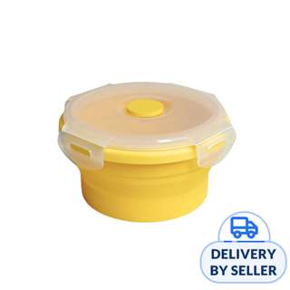 Collapsible Food Grade Silicone Lunch Container 350ml -Yellow