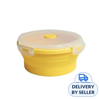 Collapsible Food Grade Silicone Lunch Container 550ml -Yellow