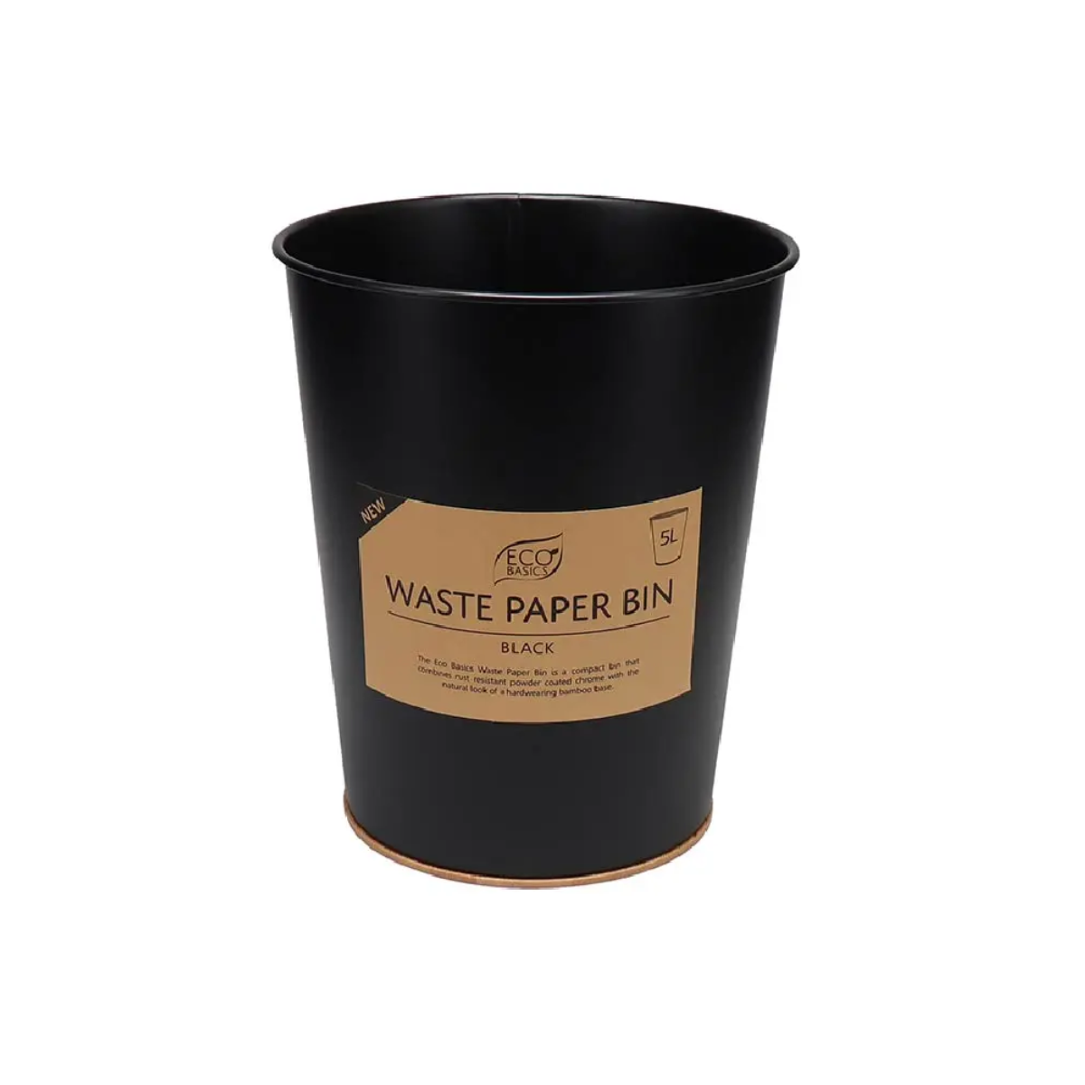 Eco Basics Waste Paper Bin 5L - Black Eco Basics Waste Paper Bin 5L - Black