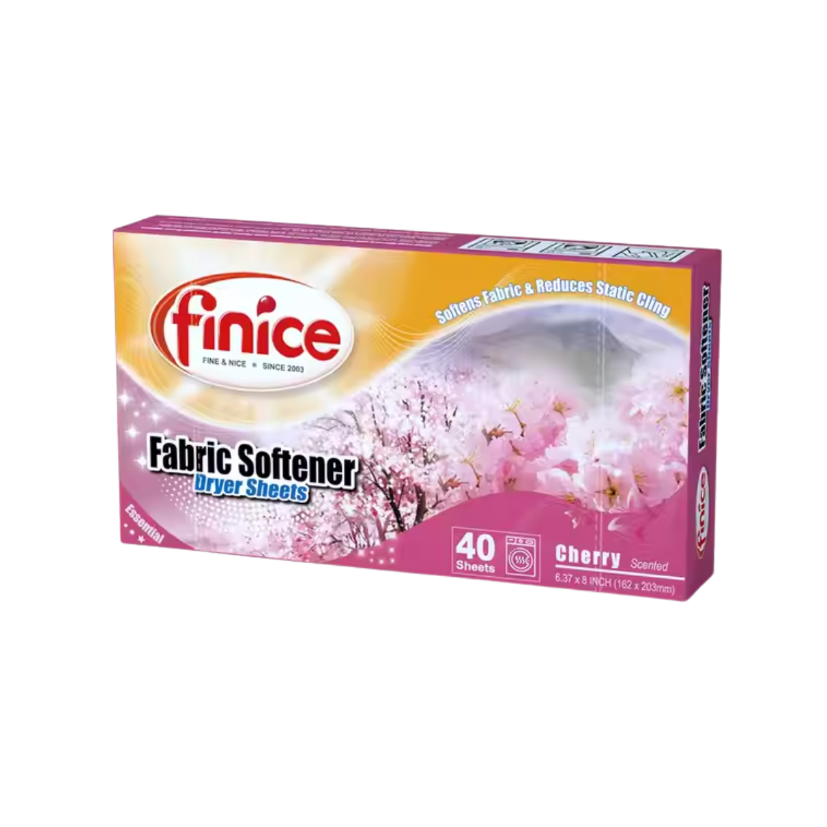 Finice Fabric Softener Dryer Sheet Cherry (162x203mm)