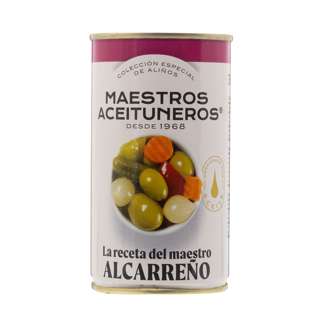 Maestros Aceituneros Cocktail of Olives & Pickles in EVOO