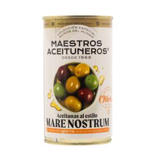 Maestros Aceituneros Tricolour Olives in Mediterranean Sauce