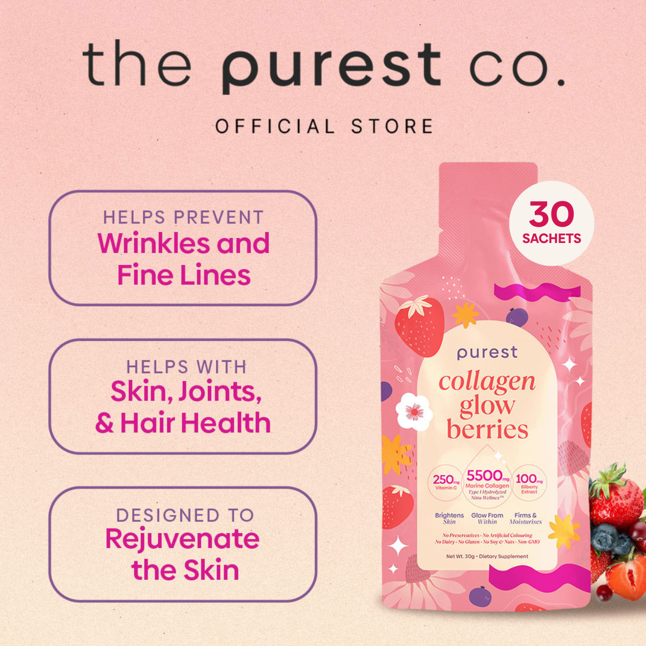 The Purest Co Collagen Glow Berries The Purest Co Collagen Glow Berries