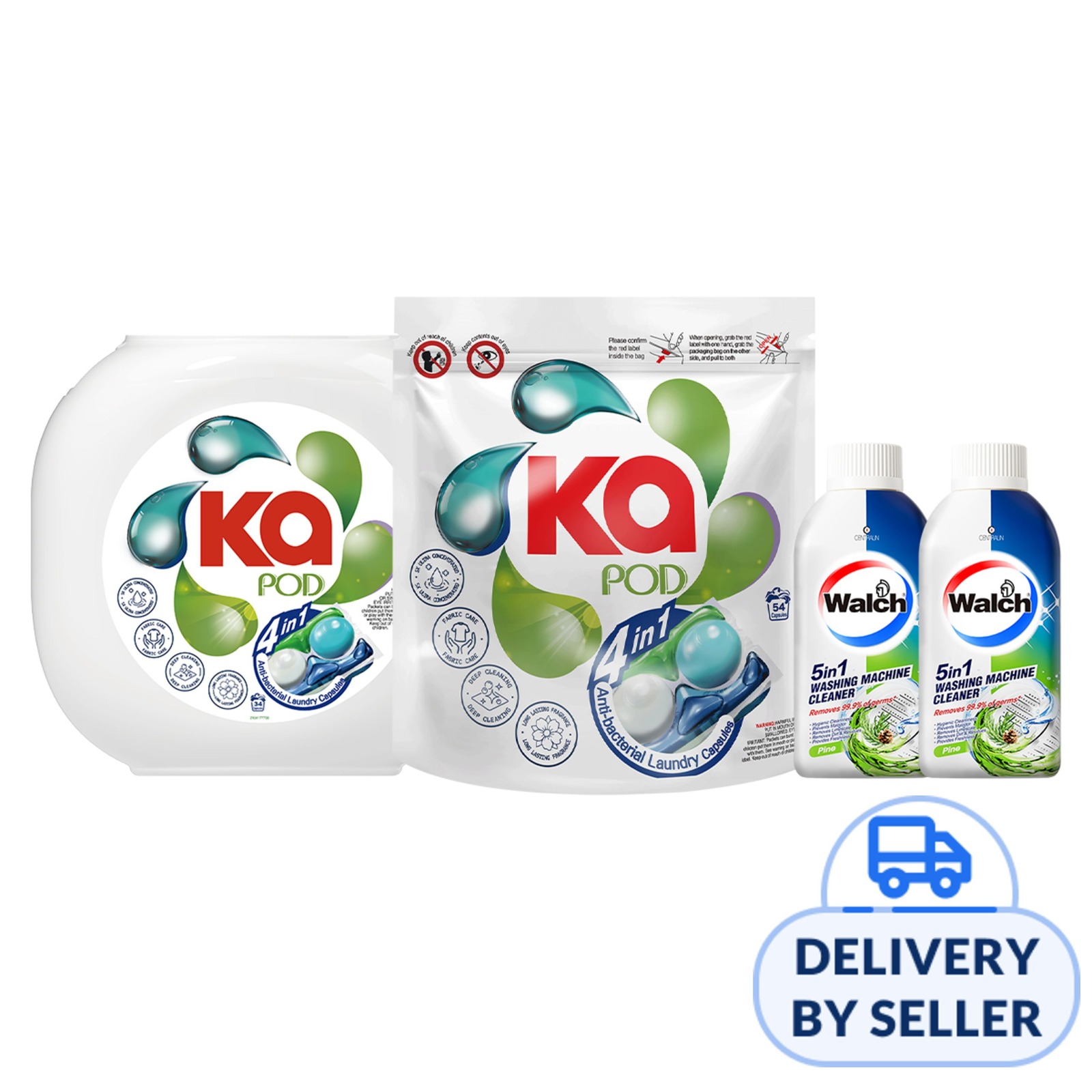 Ka Laundry Capsules + Washing Machine Cleaner Bundle