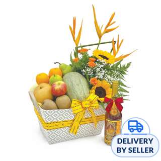Hummings.com Fruits & Flowers Basket - Fruits Haven (SFF313B)