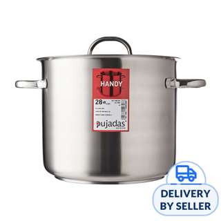 Pujadas Stainless Steel Stock Pot 14.5Ltr With Lid - 28cm