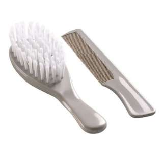 NYZE Soft Baby Hair Brush & Comb Set - Grey 