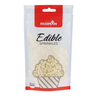RedMan Edible Sprinkles Cocoa Chips - White (Bakeable)