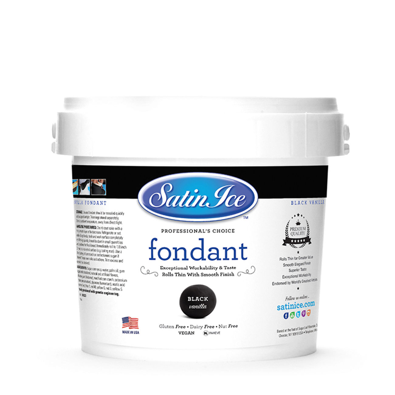 Satin Ice Fondant - Black (Vanilla) | NTUC FairPrice