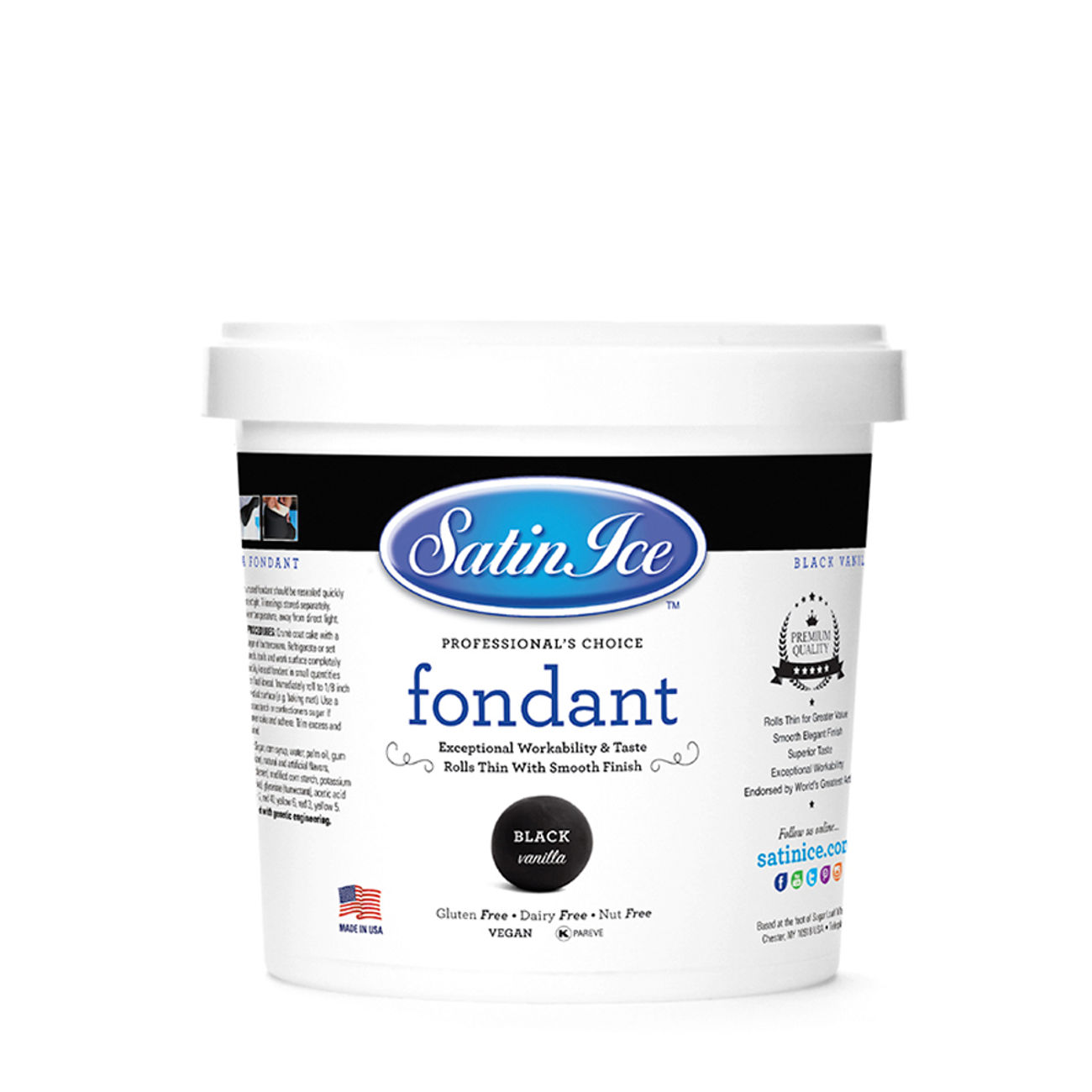 Satin Ice Fondant - Black (Vanilla) | NTUC FairPrice