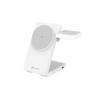 Mazer MagFold 06 Qi2 15w 3in1 Wireless Charging Stand, White