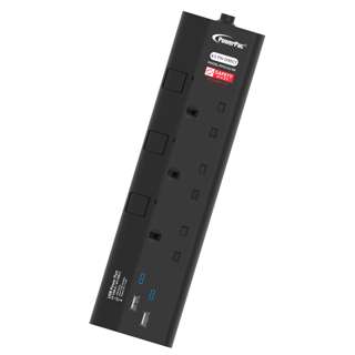 PowerPac 3Way Socket with 2xUSB-A & 2xUSB-C - (PP9223UBK) PowerPac 3Way Socket with 2xUSB-A & 2xUSB-C - (PP9223UBK)