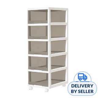 Citylife 5 90L Tier Comfort Cabinet with Wheels Smokegrey