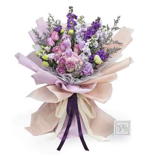 NoelGifts Flower Hand Bouquet - 
Violet Enchantment (AAHB10A)