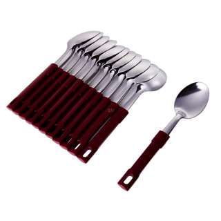 Poo Lee Stainless Steel Dessert Spoon (Brown) 12Pcs Set