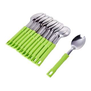 Poo Lee Stainless Steel Dessert Spoon (Lime) 12Pcs Set