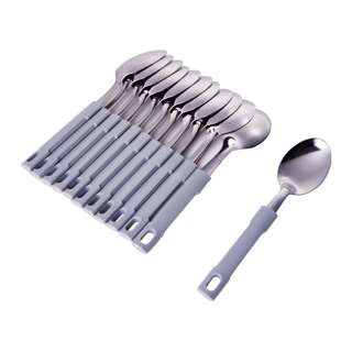 Poo Lee Stainless Steel Dessert Spoon (Grey) 12Pcs Set