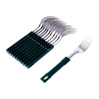 Poo Lee Stainless Steel Dessert Fork (Dark Green) 12Pcs Set