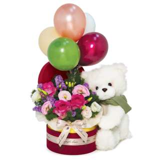 NoelGifts Snuggles Birthday - Teddy with Balloons (AABA42)