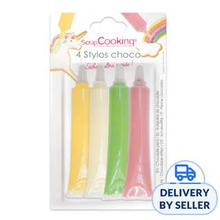 ScrapCooking Chocolate Pen Set - Pink, Green, Yellow & White