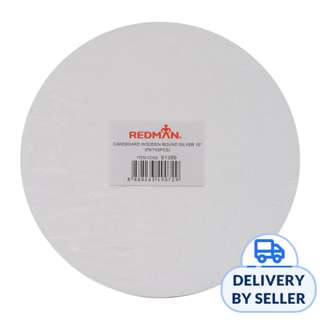 RedMan Round Cake Board - Silver, Wooden (10")