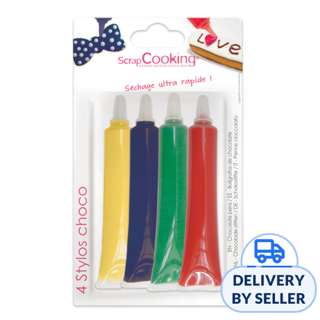ScrapCooking Chocolate Pen Set - Red, Blue, Yellow and Green ScrapCooking Chocolate Pen Set - Red, Blue, Yellow and Green