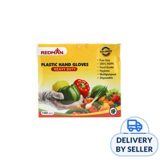 RedMan Disposable Plastic Hand Gloves - Free Size RedMan Disposable Plastic Hand Gloves - Free Size