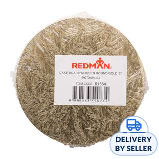 RedMan Round Wooden Cake Board - Gold (6")