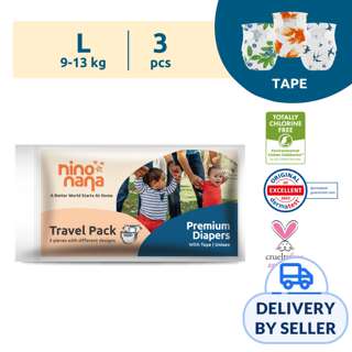 Nino Nana Tape Diapers Travel Pack - L (9-13kg)