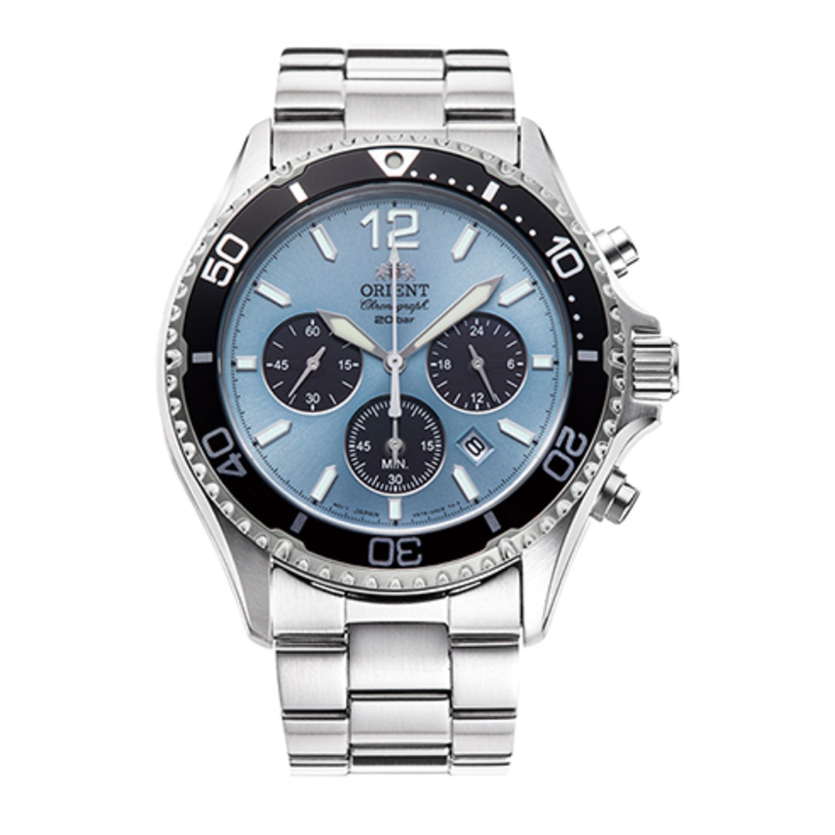mako Orient Mako Solar Powered Dial Divers Watch-Sapphire Ice Blue