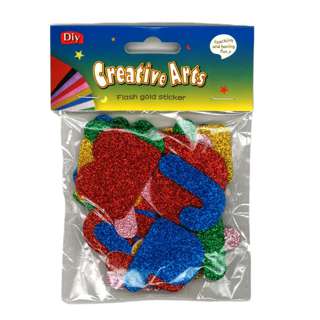 Creative Arts Flash Gold Stickers - Glitter Letters
