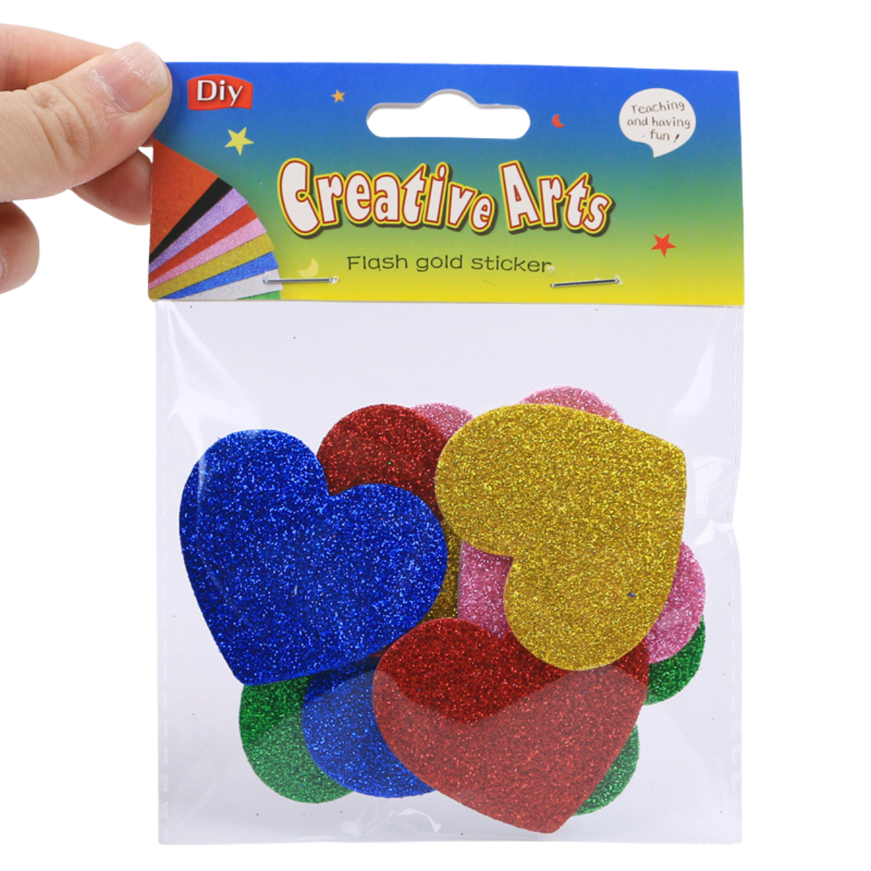 Creative Arts Flash Gold Sticker - Glitter Heart