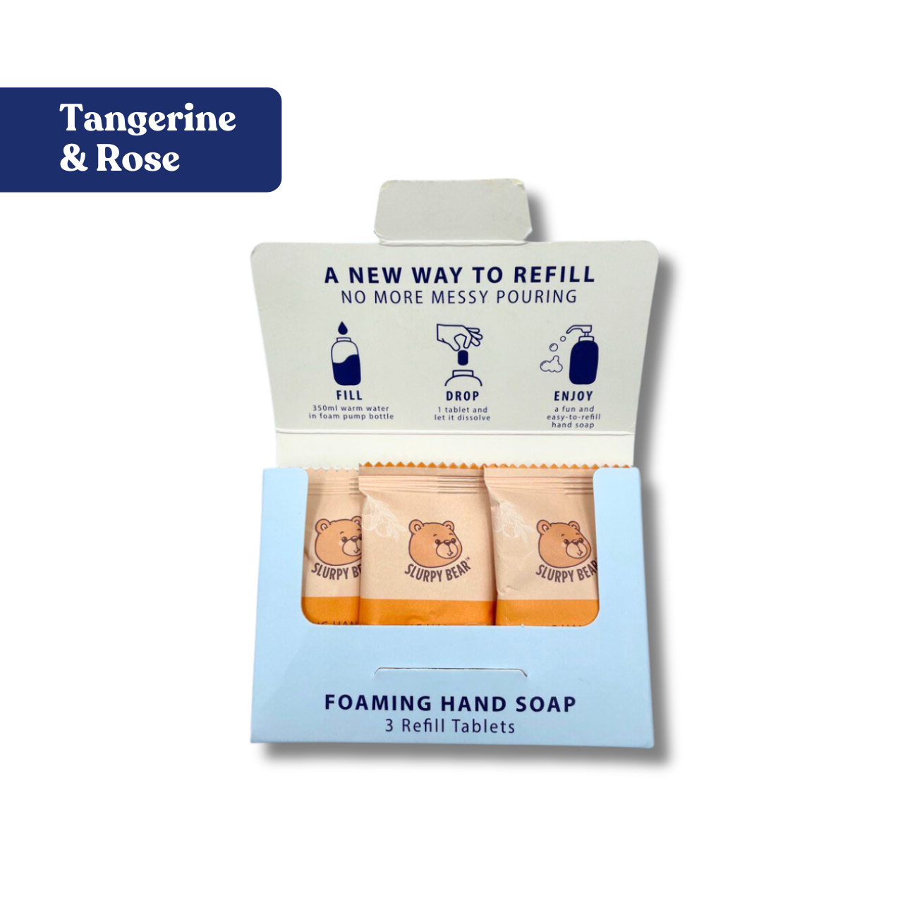 Slurpy Bear Foam Hand Soap Refill Tablet - Tangerine & Rose