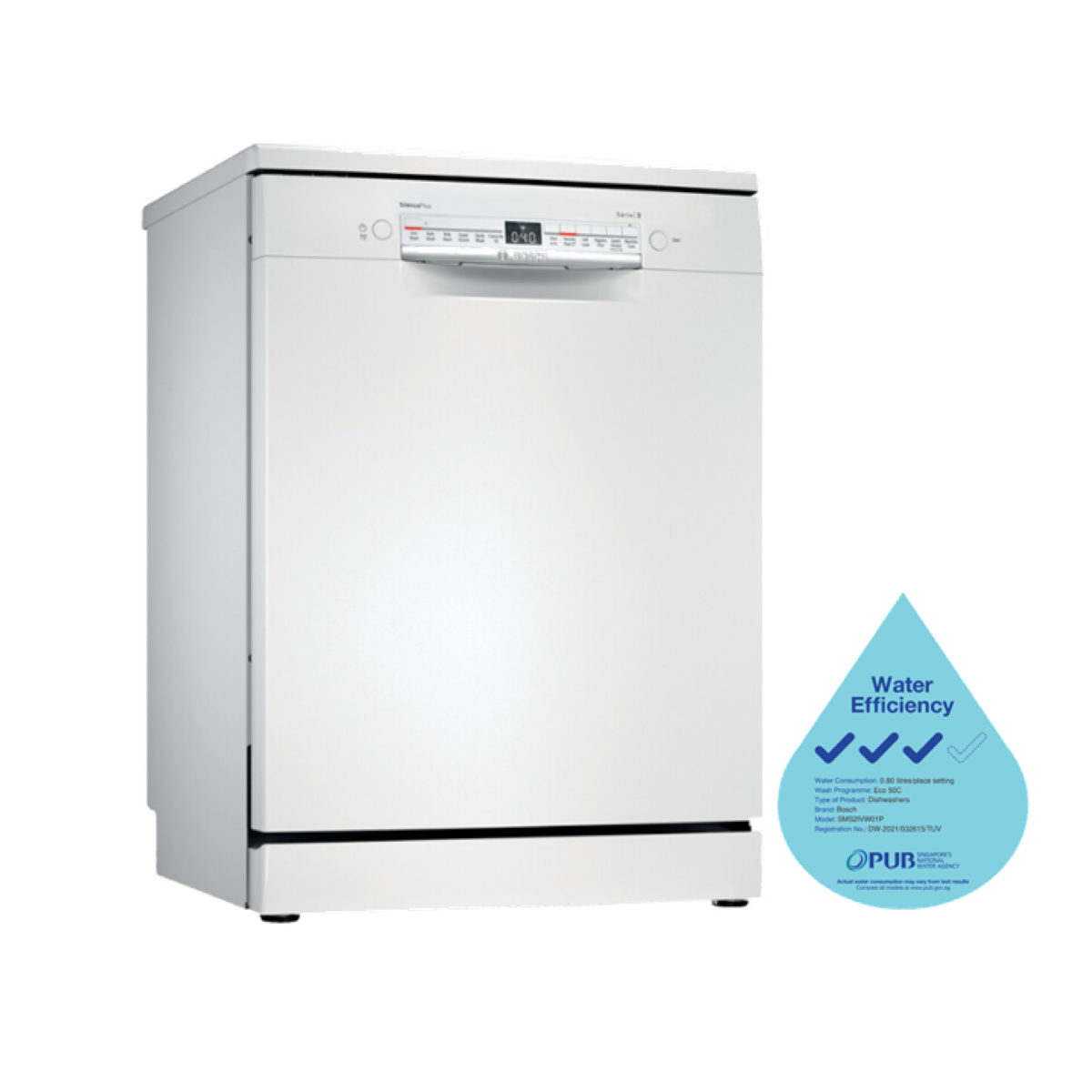 Bosch Dishwasher Freestanding 60cm - White (SMS2IVW01P)