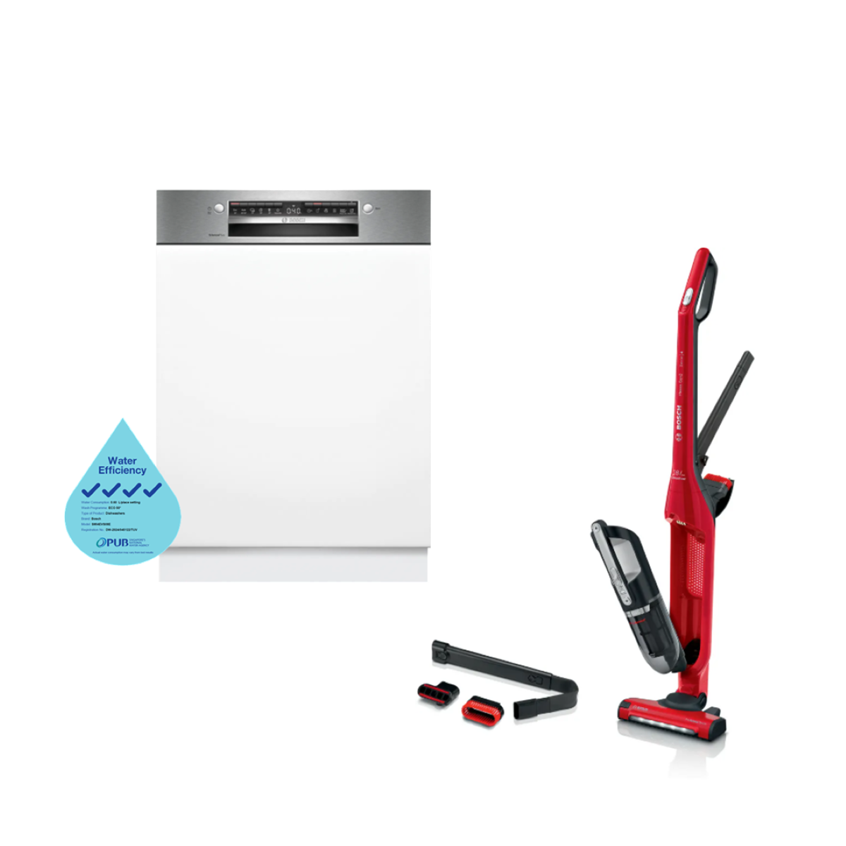 Bosch Dishwasher Semi-Integrated 60cm + Handstick Vacuum