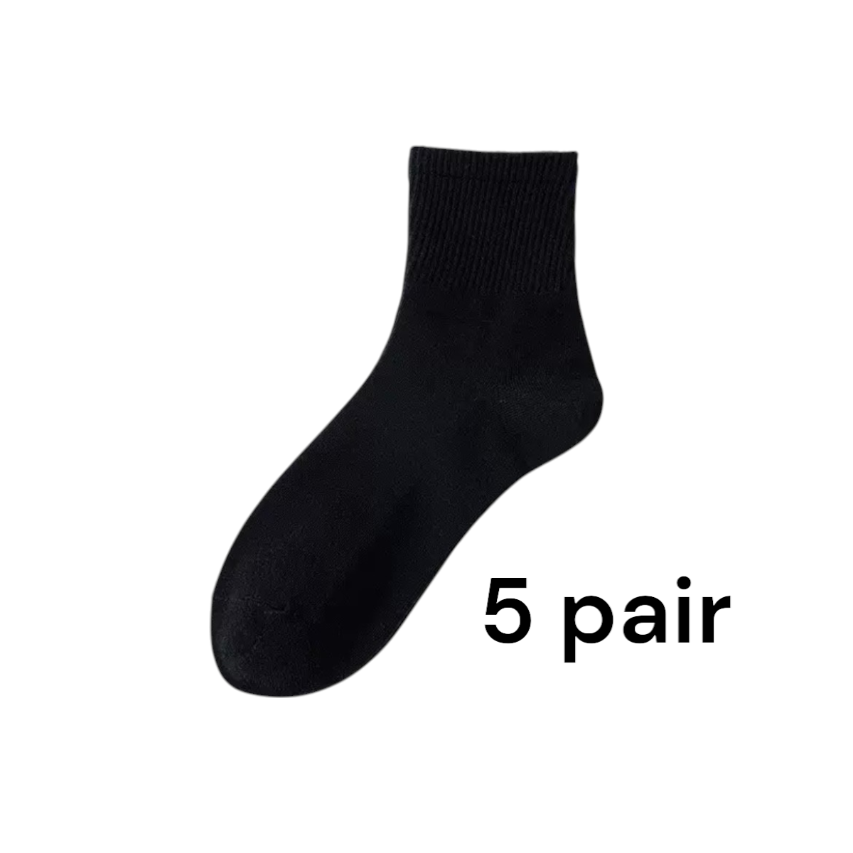 Disposable Socks Unisex Breathable Mid Cut - Black