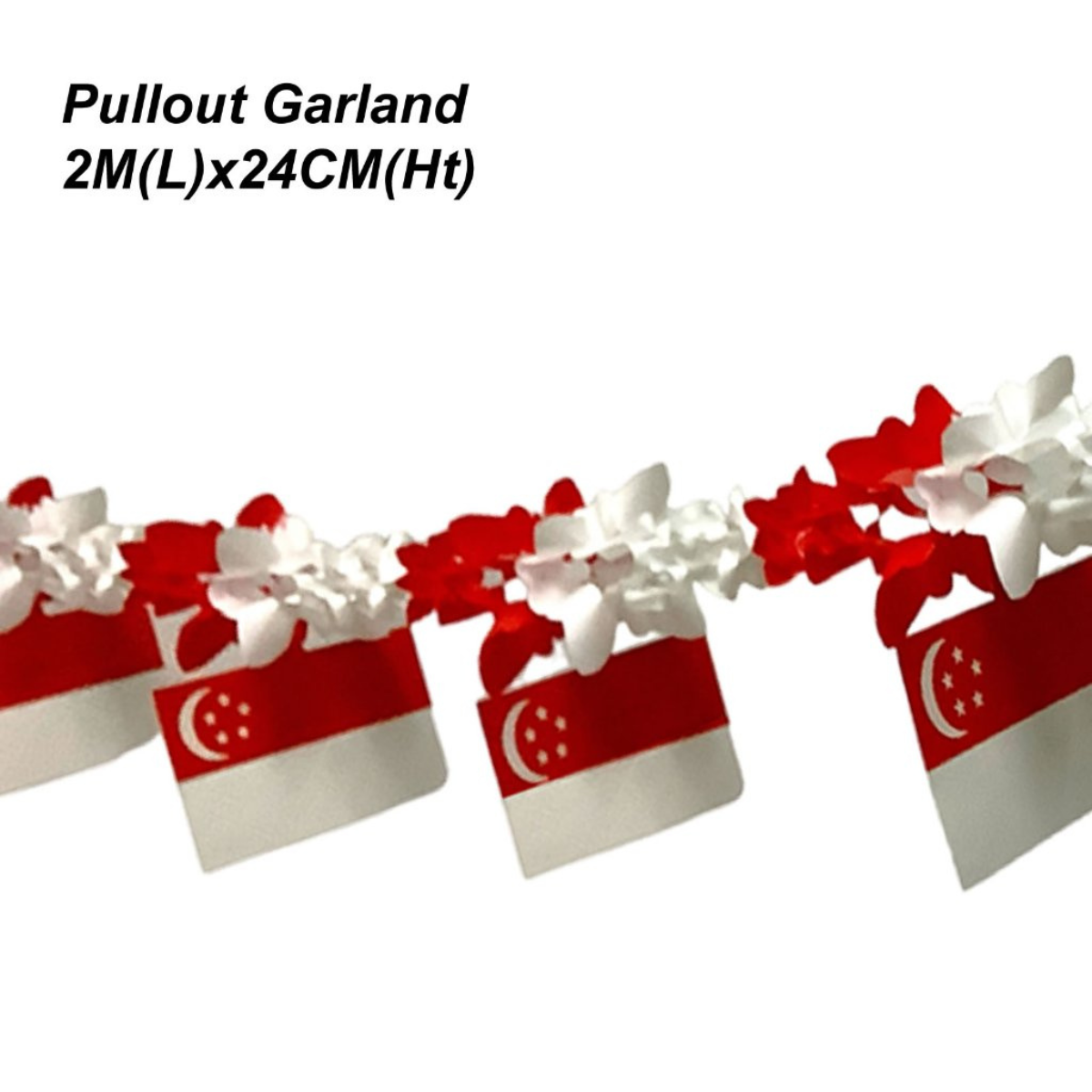 Partyforte NDP National Day Singapore Flag - Pullout Garland