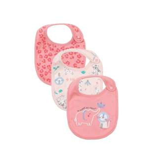 Infancie Cotton Baby Bib Set - Pink Safari