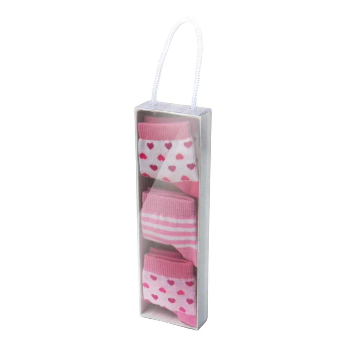 Baby Socks Box 0-6m - Pink Hearts