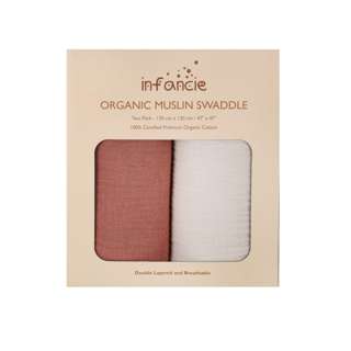 Cotton Muslin Blanket Gift Set - Caramel & Cream