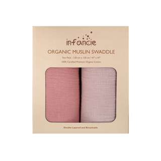 Cotton Muslin Blanket Gift Set - Coral DustyPink