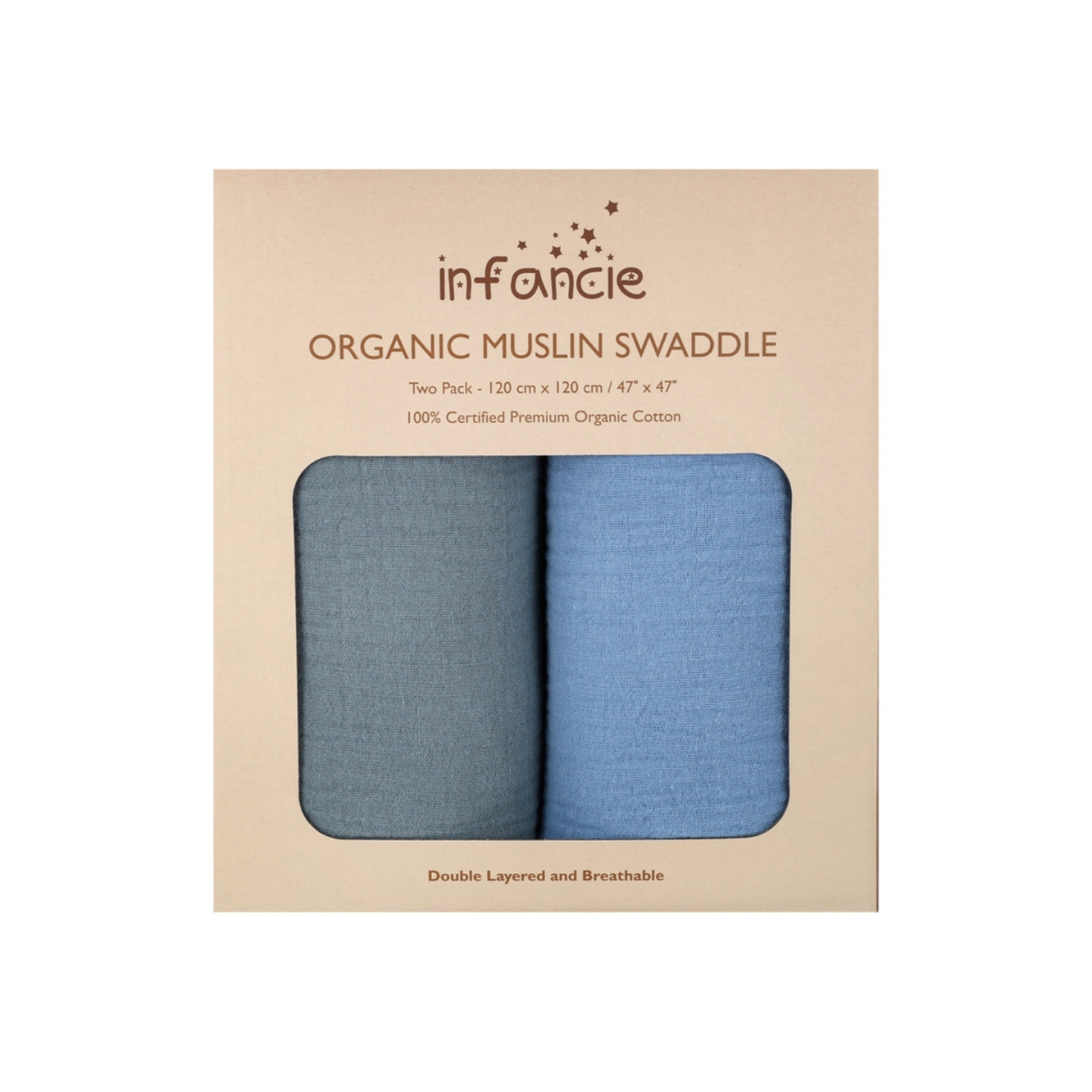 Cotton Muslin Blanket Gift Set - Teal & Blue