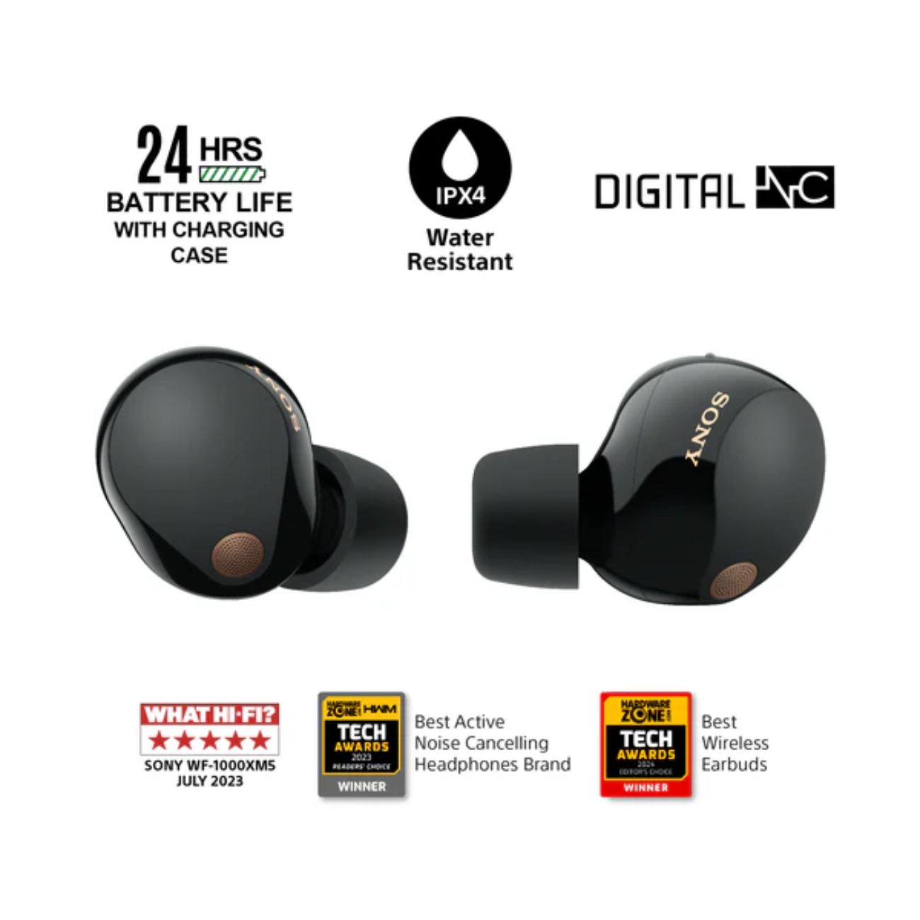 Sony WF-1000XM5 Wireless Noise Cancelling Headphones - Black