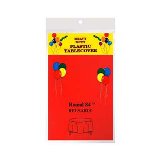 Disposable Round Tablecloth - Red