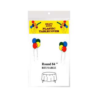 Disposable Round Tablecloth - White